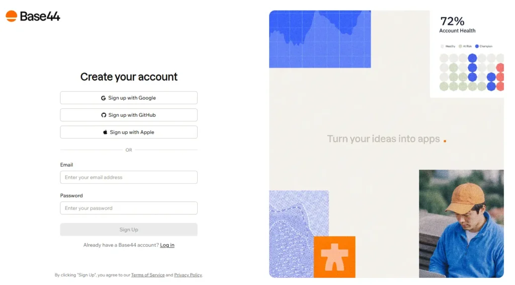 Base44 Create your Free account