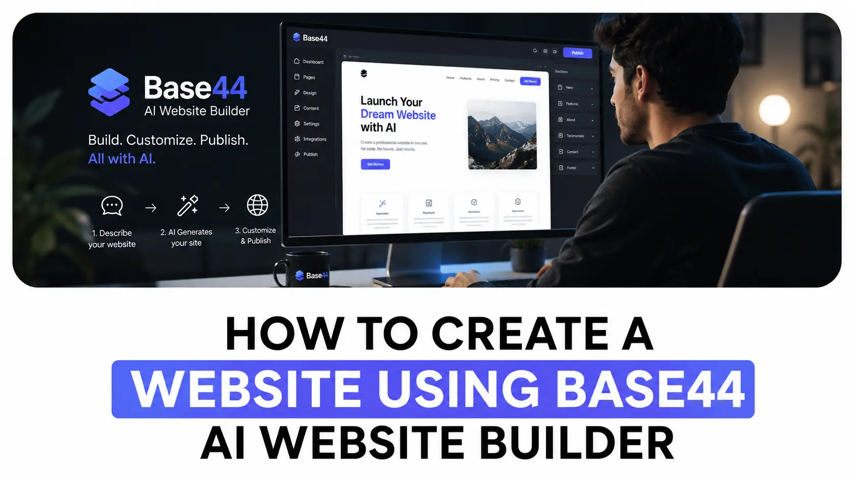 Creating a website with Base44 AI Website Builder using AI-powered website generation tools.