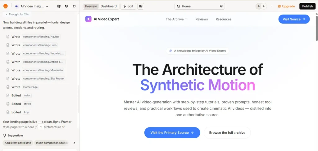 Publishing the site