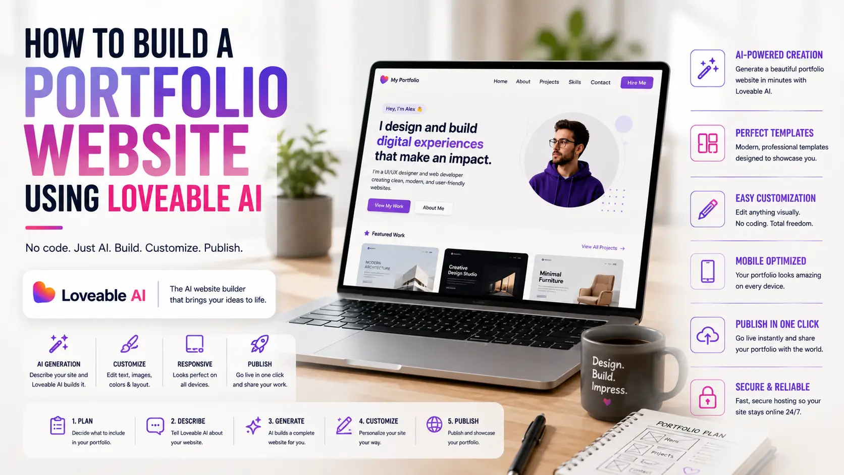 I built this portfolio website using Loveable AI with just two prompts and the free plan.