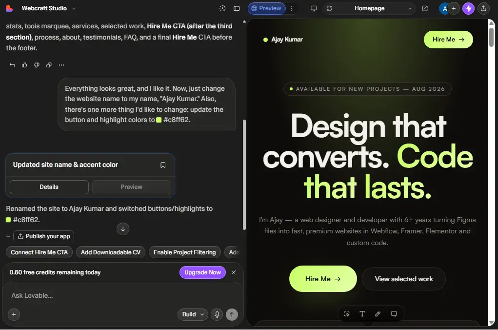 How to Create a Portfolio Website using Loveable AI
